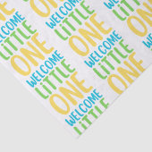 Wit "Welcome Little One" Baby shower Tissuepapier (Detail)