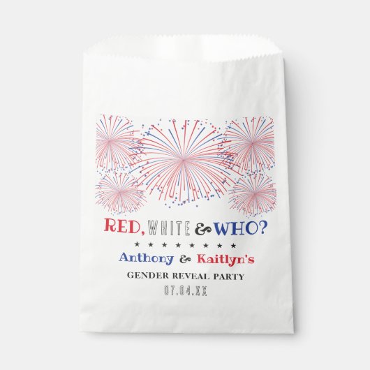 Wit & Wie? 4 juli Geslacht onthullen Partij Bedankzakje (Voorkant)