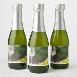 Wit Wijn & Druiven Label Sparkling Wijnetiket