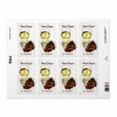 Wit wijnglas met druiven flesetiket etiket (Full Sheet)