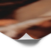 Wit wild Roos op koperkleurige herfstbladeren Perfect Poster (Hoek)