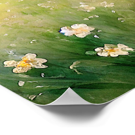 Wit wildbloembeemdschilderij -  poster (Hoek)