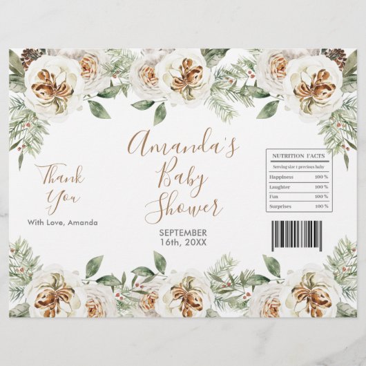 Wit-Winter-Bloem Kerst Chipzak Verpakking Flyer (Voorkant)