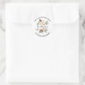 Wit Winter Bloemen Retouradres Ronde Sticker (Tas)