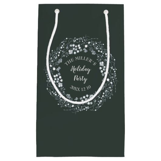 Wit-winterbramen met gladde glans klein cadeauzakje (Voorkant)