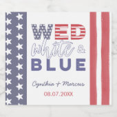 Wit-Wit-Blauwe Informele Trouwfeestviering in de A Bier Etiket (Enkel label)