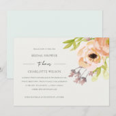 WIT WIT BLUSH PINK PEACH FLORAL VRIJGEZELLENFEEST KAART (Voorkant / Achterkant)