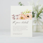 WIT WIT BLUSH PINK PEACH FLORAL WEDDING DETAIL KAART (Staand voorkant)