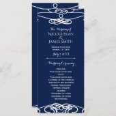 Wit & Wit Elegant Huwelijksprogramma Programmakaart (Voorkant / Achterkant)