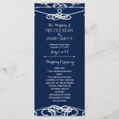 Wit & Wit Elegant Huwelijksprogramma Programmakaart (Voorkant)