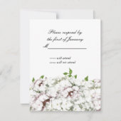 Wit-wit en Blush Floral Reply Kaart (Voorkant)