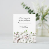 Wit-wit en Blush Floral Reply Kaart (Staand voorkant)