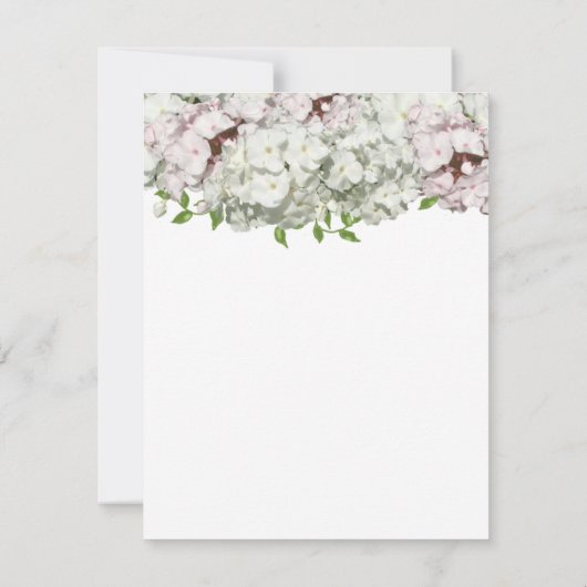 Wit-wit en Blush Floral Reply Kaart (Achterkant)