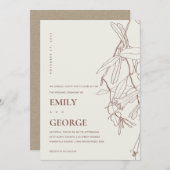 WIT WIT-LIJN VOOR HET DRAAIEN VAN PLANTAARDIGE WED BEDANKKAART (Voorkant / Achterkant)