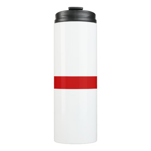 Wit-wit-rood-wit Thermosbeker (Voorkant)
