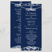 Wit & Wit Vintage Elegant Trouwprogramma Programmakaart (Voorkant / Achterkant)