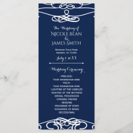 Wit & Wit Vintage Elegant Trouwprogramma Programmakaart