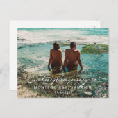 Wit-witbestemming van bruiloft Honeymoon Briefkaart (Voorkant / Achterkant)