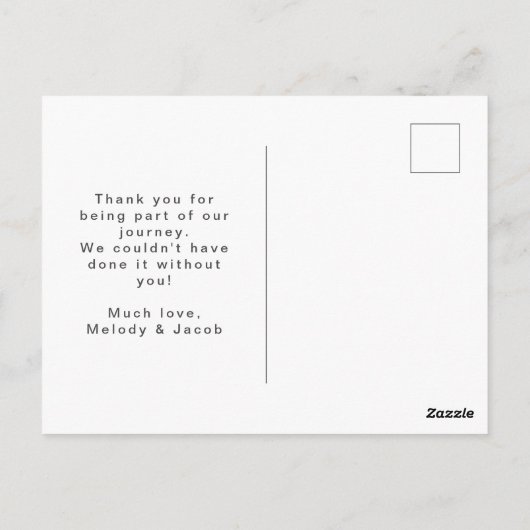 Wit-witbestemming van bruiloft Honeymoon Briefkaart (Achterkant)