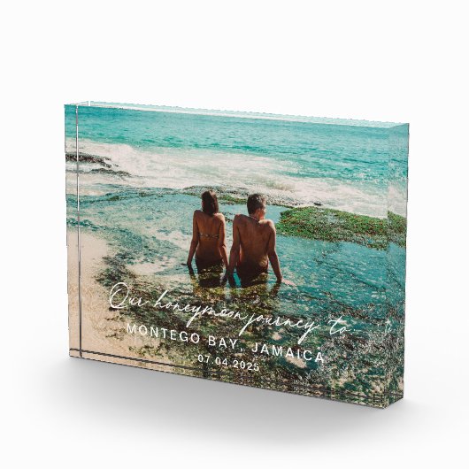 Wit-witbestemming van bruiloft Honeymoon Fotoblokken (Rechts)