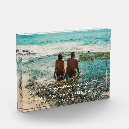 Wit-witbestemming van bruiloft Honeymoon Fotoblokken (Links)