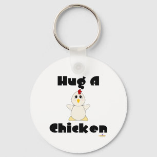 Wit-witkuikens met hug en kip sleutelhanger