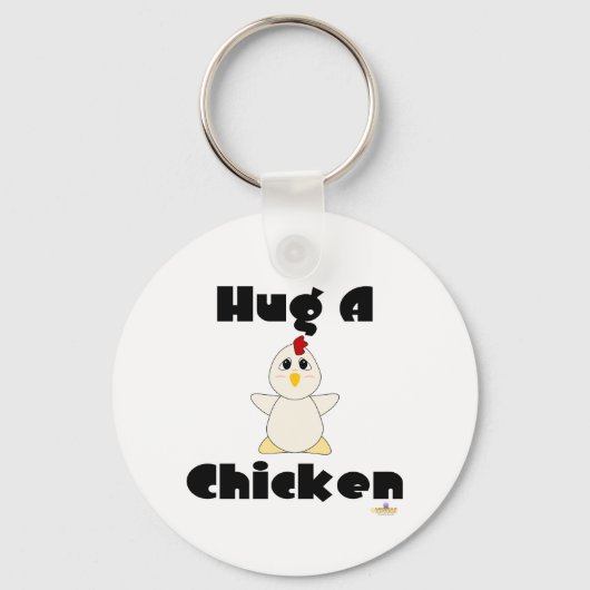 Wit-witkuikens met hug en kip sleutelhanger (Voorkant)