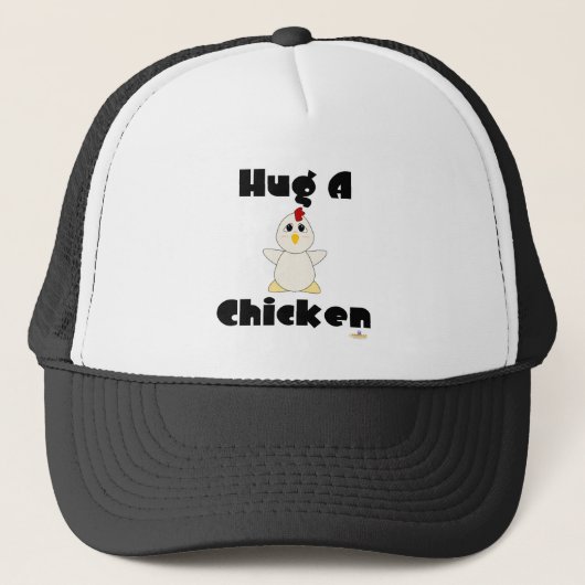 Wit-witkuikens met hug en kip trucker pet (Voorkant)