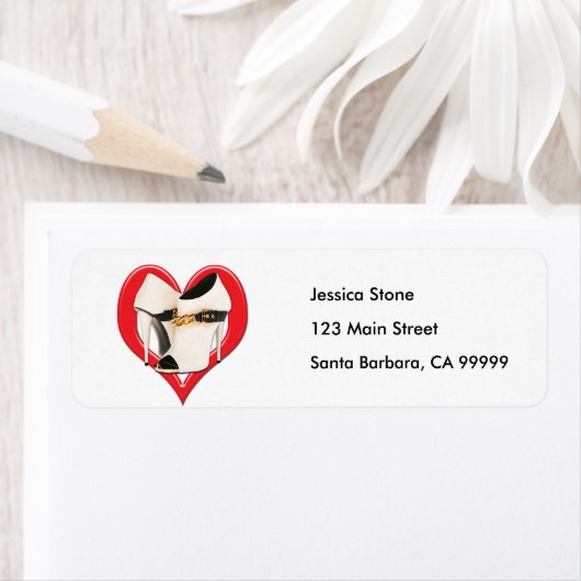 Wit-witlaarzen met goudketting etiket (Insitu)