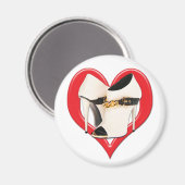 Wit-witlaarzen met goudketting magneet (Voorkant / Achterkant)