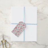 Wit-witte en roze floraal cadeaulabel (Met Touw)