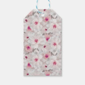 Wit-witte en roze floraal cadeaulabel (Voorkant)