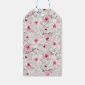 Wit-witte en roze floraal cadeaulabel (Achterkant)