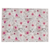 Wit-witte en roze floraal groot cadeauzakje (Achterkant)
