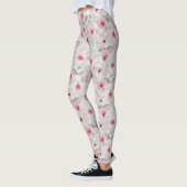 Wit-witte en roze floraal leggings (Links)