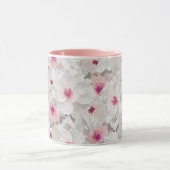 Wit-witte en roze floraal mok (Midden)