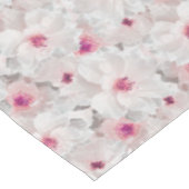 Wit-witte en roze floraal tafelkleed (Gekanteld)