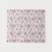 Wit-witte en roze floraal wandkleed (Voorkant (horizontaal))