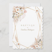 Wit woestijn Roses Pampas Grass Baptisme Kaart (Achterkant)