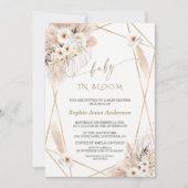 Wit woestijnrozen Gold Leaves Baby in Bloom Kaart (Voorkant)