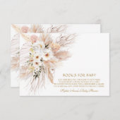 Wit-woestijnrozen Pampas grass Boeken voor Baby Informatiekaartje (Voorkant / Achterkant)