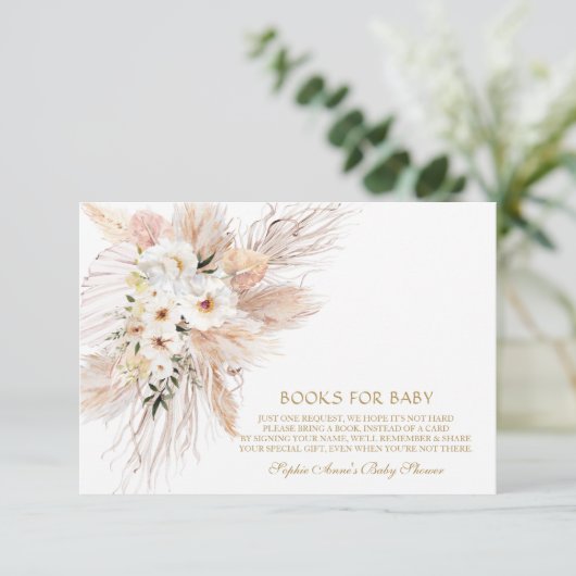 Wit-woestijnrozen Pampas grass Boeken voor Baby Informatiekaartje (Staand voorkant)