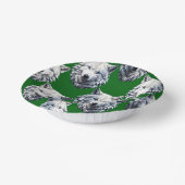 Wit Wolf Hoofd Patroon Design Groen Papieren Kommen (Gebogen)