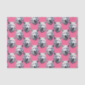 Wit Wolf Hoofd Patroon Design Roze Tissuepapier (Voorkant)