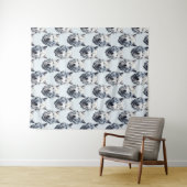 Wit Wolf Hoofd Patroon Ontwerp - Wit  Wandkleed (In Situ (horizontaal))