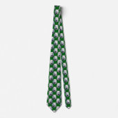 Wit Wolf Kop Patroon Design Groen Stropdas (Voorkant)