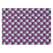Wit Wolf Kop Patroon Design Paars Tafelkleed (Voorkant (Horizontaal))