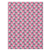 Wit Wolf Kop Patroon Design Roze Tafelkleed (Voorkant)