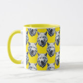Wit Wolf Kop Patroon Ontwerp Geel (Links)