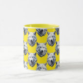 Wit Wolf Kop Patroon Ontwerp Geel (Midden)